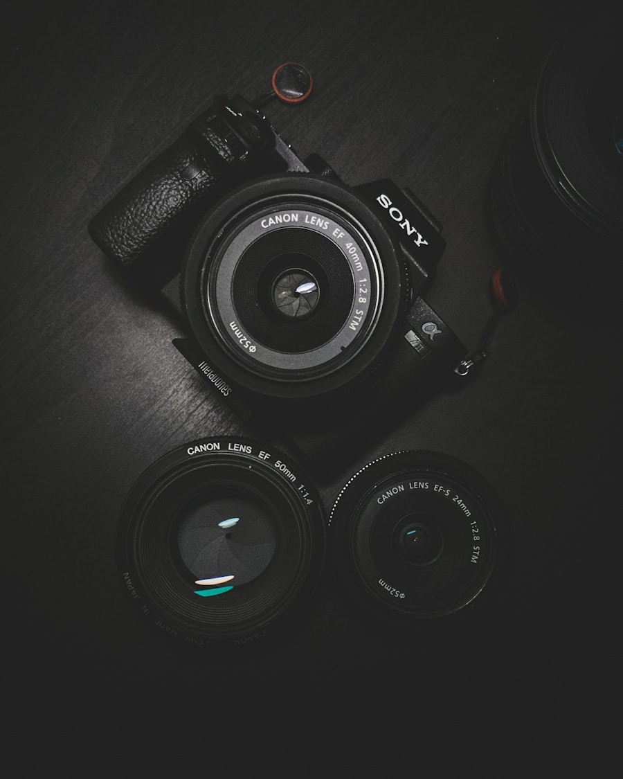 Canon camera in black shoulder bag