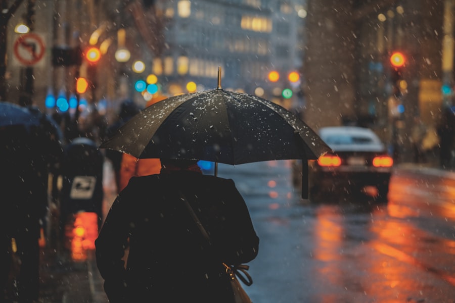 Umbrella (dark green, wooden handle)